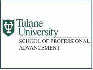 Tulane university school of professional advancement logo.