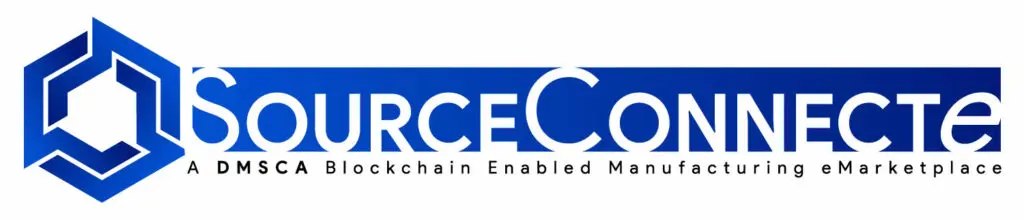 Source connect logo in blue and white color.