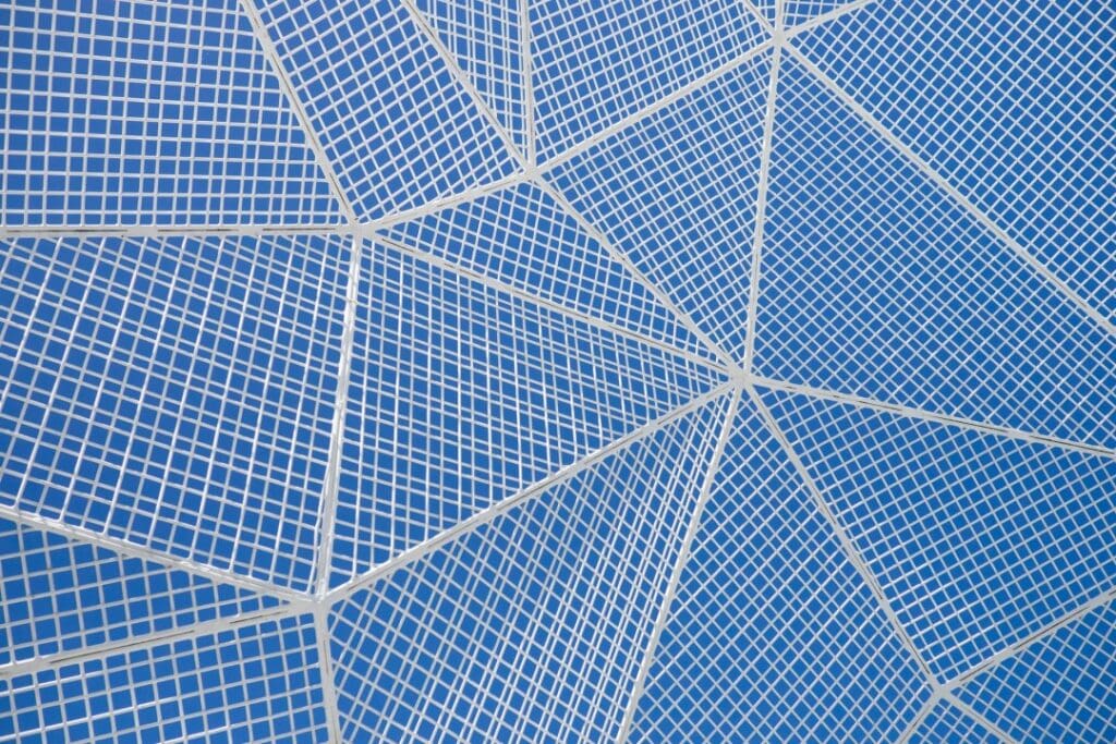 A close up of the pattern on a solar panel.